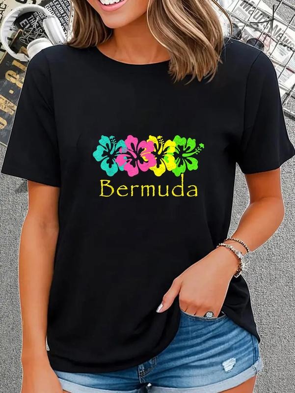cotton Bermuda Tropical Beach / Bermuda Travel Surf T-Shirt casual Fashion graphic tees women Hoodie Sweatshirt
