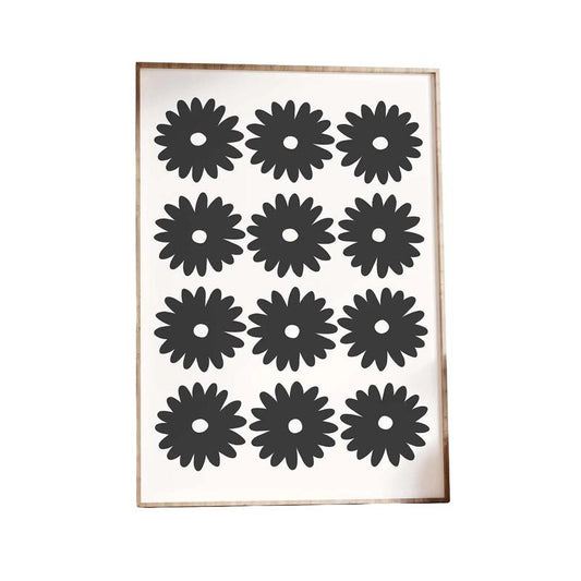 Black And White Daisy Print, Flower Wall Art, Black Daisies Floral Print, Trendy Wall Art, Flower Market Art, Flower Poster, Gifts For Her Wall Decor, Poster Prints No Frame, Wall Art Home Decor, Art Posters, Gifts For Birthday Landscape Ornaments