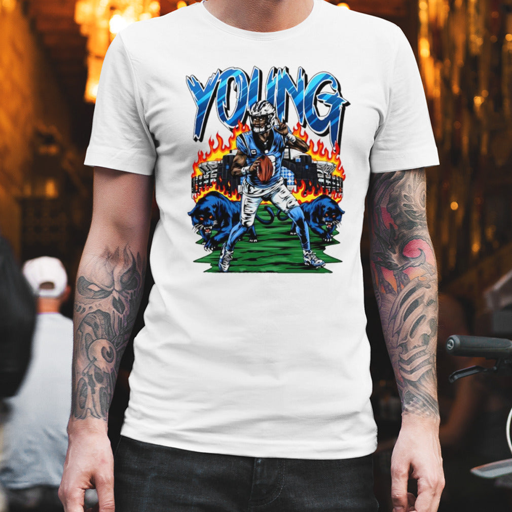 Bryce Young Carolina Panthers Young stadium graphic t shirt
