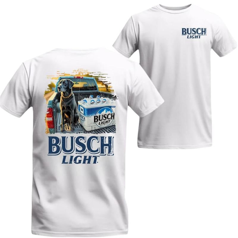 Busch Light Black Lab And Beer Shirt, Classic Truck Bed Scene, Outdoor Country Style, Perfect For Beer And Dog Lovers...
