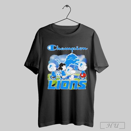 Champion The Peanuts Walking Detroit Lions Shirt