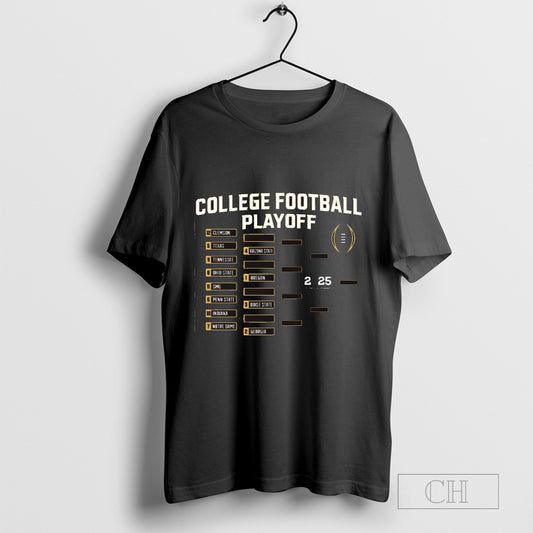 Chasing The Championship College Football Playoff Bracket 2024 2025 National Championship T Shirt