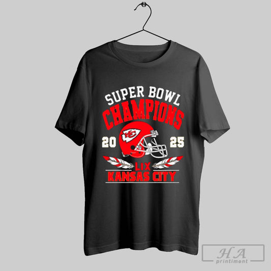 Chiefs Super Bowl Champions 2025 Lix Helmet Shirt