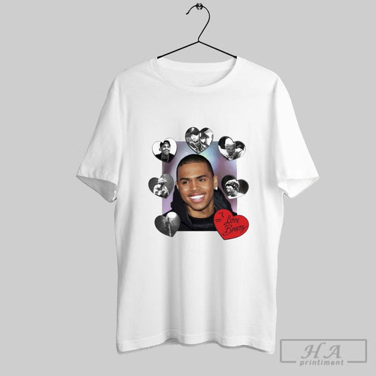 Chris Brown I Love Breezy Heart Photo T Shirts