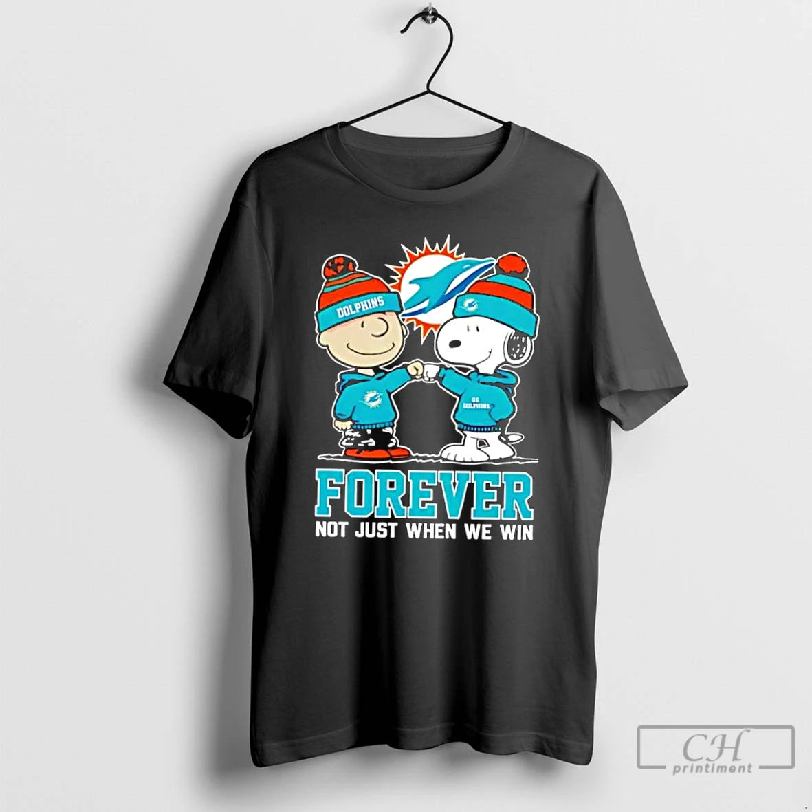 Classic Miami Dolphins Charlie Brown Snoopy Forever Not Just When We Win T-Shirts, Hoodie, Sweatshirt