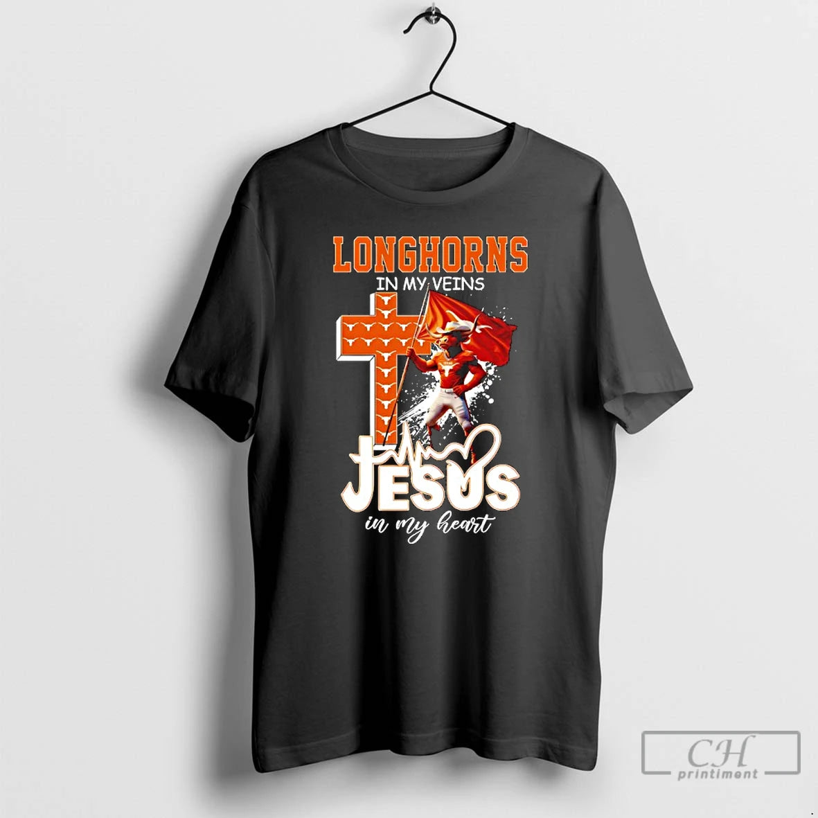 Classic Texas Longhorns In My Veins Jesus In My Heart Flag T-Shirts, Hoodie, Sweatshirt | TeeSparky.com