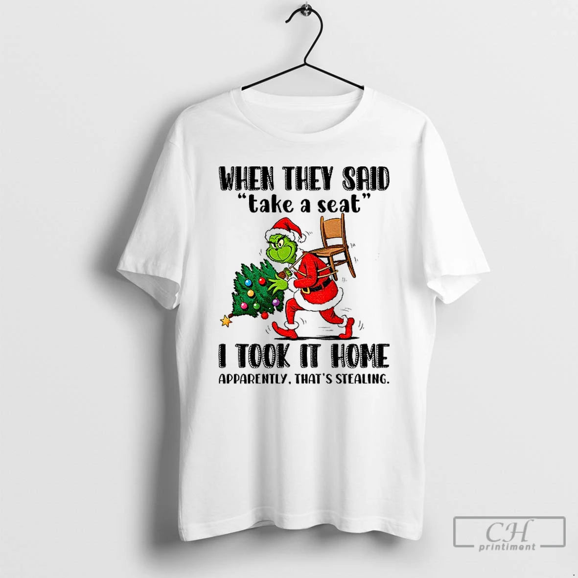 Classic Niqegcev Grinch Santa When They Said Take Seat I Took Home Apparently T-Shirts, Hoodie, Sweatshirt