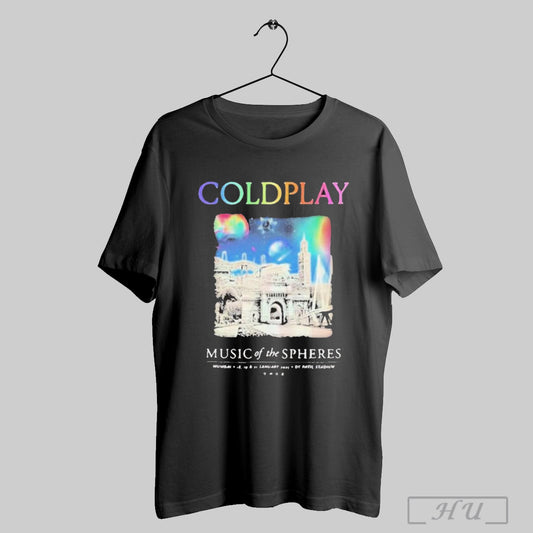 Coldplay Mumbai January Music Of The Spheres Tour 2025 T Shirt