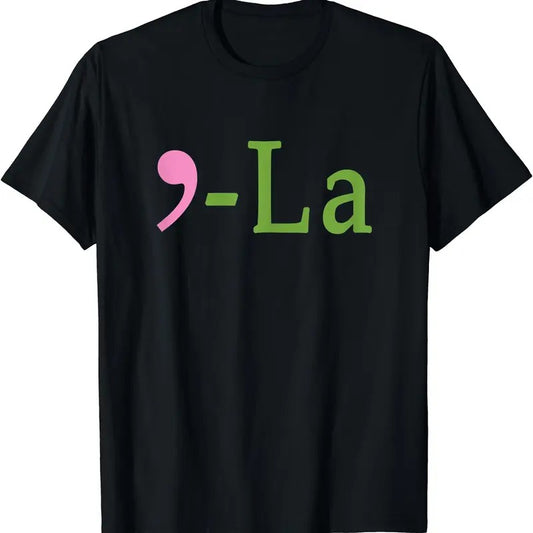 "Comma-La" Kamala Harris Pink Green - Biden Harris 2024 T-Shirt