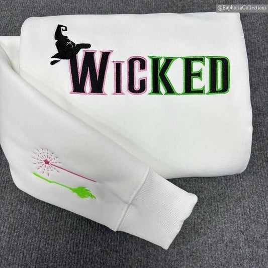 Embroidered Wicked Changed For Good Defy Gravity Sweatshirt, Hoodie, T-Shirt, Wizard of Oz Witch Broomstick, Gift For Her , Global Trending Outfits