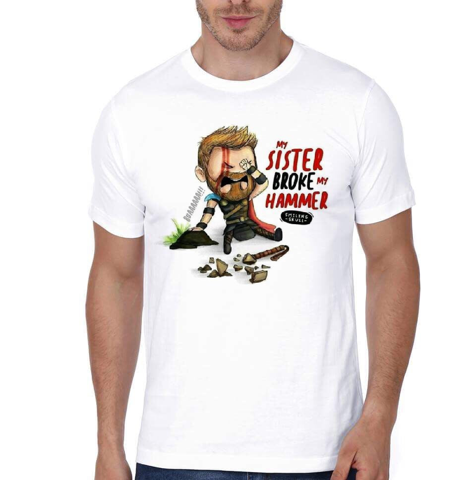 My Sister Broke My Hammer White T-Shirt Hoodie, Sweatshirt | TeeSparky.com