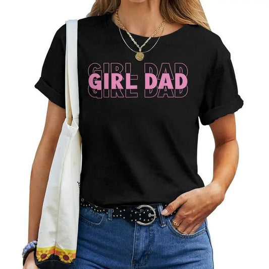 Father's Day T-Shirt, Gifts For Dad, Dad Est 2025 Dad Loading New Dad Of Girls Retro Pink Dad Women T-Shirt