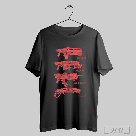 Gears Of War Boomshot Lancer Mk Ii Hammerburst Gnasher Weapon Stack Shirt Hoodie Sweater