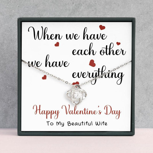 Happy Valentine Necklace, Wife Gift, Girlfriend Gift, Valentine Necklace For Wife, Valentine Gift, Gift For Wife, Girlfriend, Love Necklace With Message Card, Gift For Her, Necklace With Gift Box, Valentine Gifts, Jewelry Box, Gifts For Valentines Day