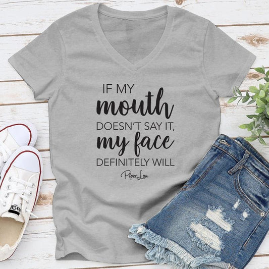 If My Mouth Doesn't Say It Apparel, Proudly Printed In The USA, Tee / Tank / V Neck Gray / White / Blue / Hot Pink, #sassy #cute #blackprintstyle{n002}2