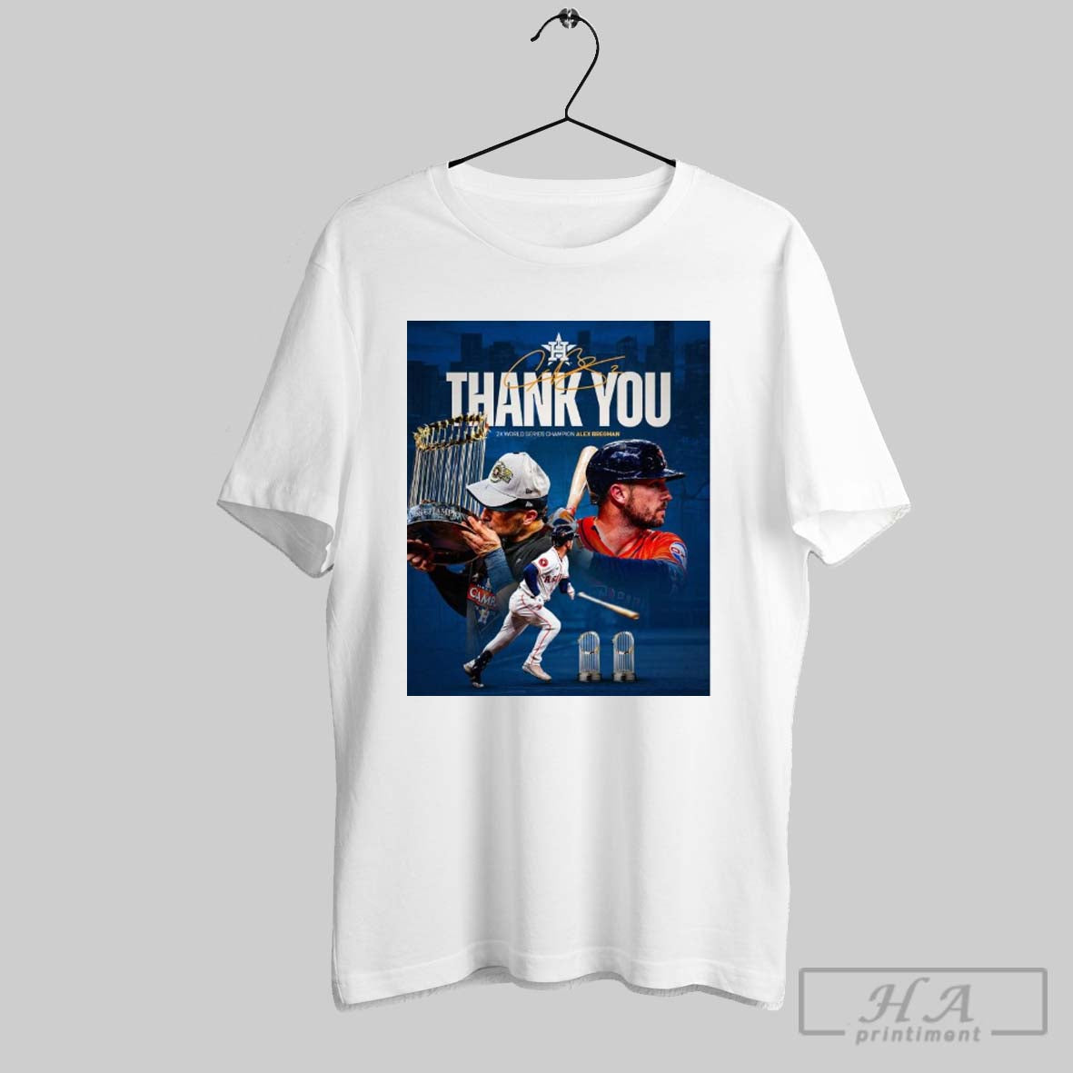 Houston Astros Thank You 2x World Series Champion Alex Bregman Signature Poster T Shirt