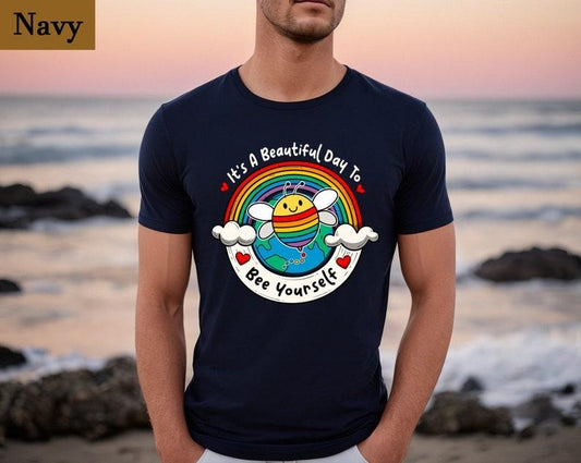 Its A Beautiful Day To Bee Yourself, Funny Pride Shirt, LGBT Bisexual Lesbian Queer Trans Shirt, Pride Month Awareness,Feminist Leftist Tees