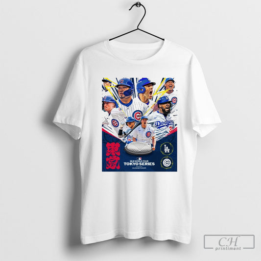 Los Angeles Dodgers Vs Chicago Cubs Set An Alarm And Wake Up For The Mlb World Tour Tokyo Series Poster T Shirt