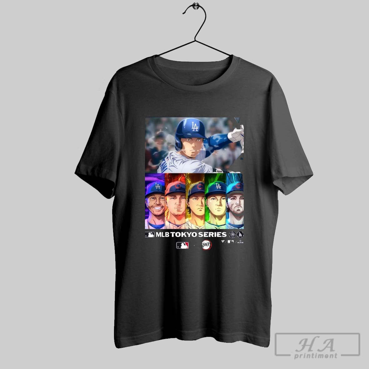 Mlb X Demon Slayer Collaboration Los Angeles Dodgers Vs Chicago Cubs Players Tokyo Series Opening Game Anime T Shirt