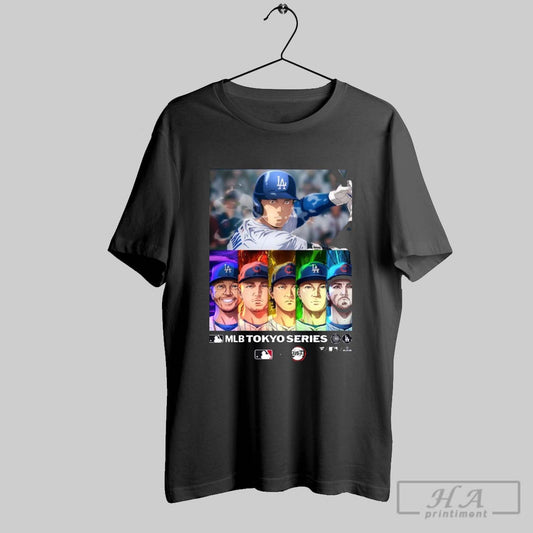 Mlb X Demon Slayer Collaboration Los Angeles Dodgers Vs Chicago Cubs Players Tokyo Series Opening Game Anime T Shirt