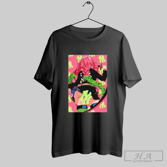 Mlb X Demon Slayer Kimetsu No Yaiba Anime Mitsuri Kanroji Waifu New York Yankees T Shirts