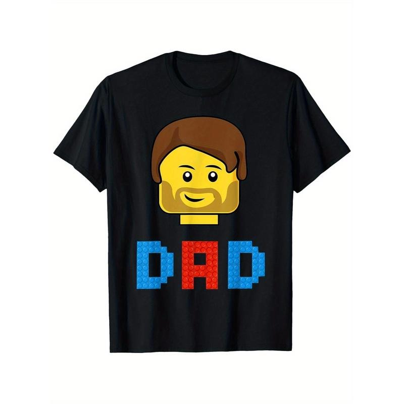 Master Builder Dad T-Shirt, Crew Neck Short Sleeve T-Shirt, 100% Cotton, 180G Weight, Machine Washable, Gift for Men and...