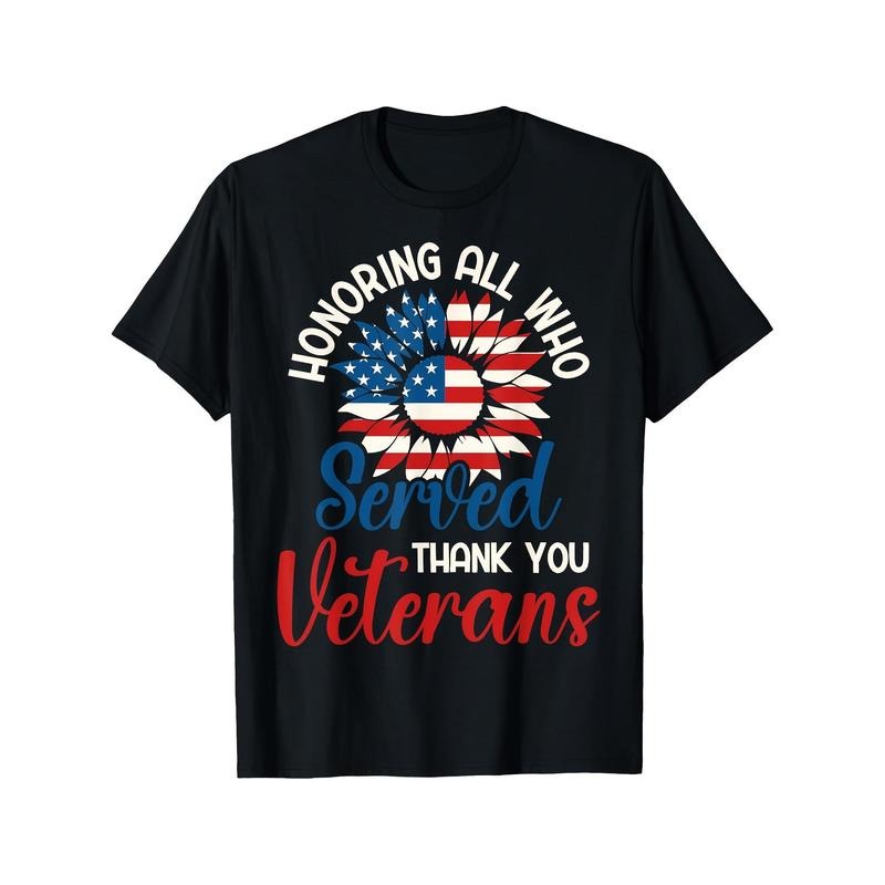 Men's Honoring All Who Served Thank You Veterans Patriotic T-Shirt