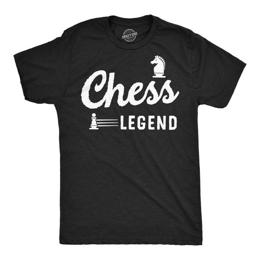 Mens Chess Legend Funny T Shirt Sarcastic Graphic Tee For Men Mens Funny T Shirts Cool Tees Soft Stylish Casual Menswear Funny Sarcastic Short Sleeve Novelty Tees for Guys Black -