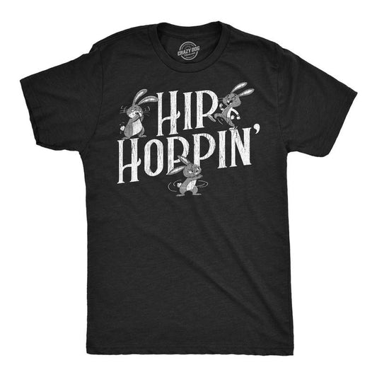 Mens Funny T Shirts Hip Hoppin Sarcastic Danicing Bunny Graphic Novelty Tee For Men Mens Funny T Shirts Cool Tees Soft Stylish Casual Menswear Sarcastic Apparel for Men Funny Animal Short Sleeve Black -