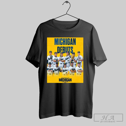 Michigan Baseball Debuts Max Debiec Matt Spear Jeter Ybarra Gavin Devooght University Of Michigan Athletics Poster T Shirt