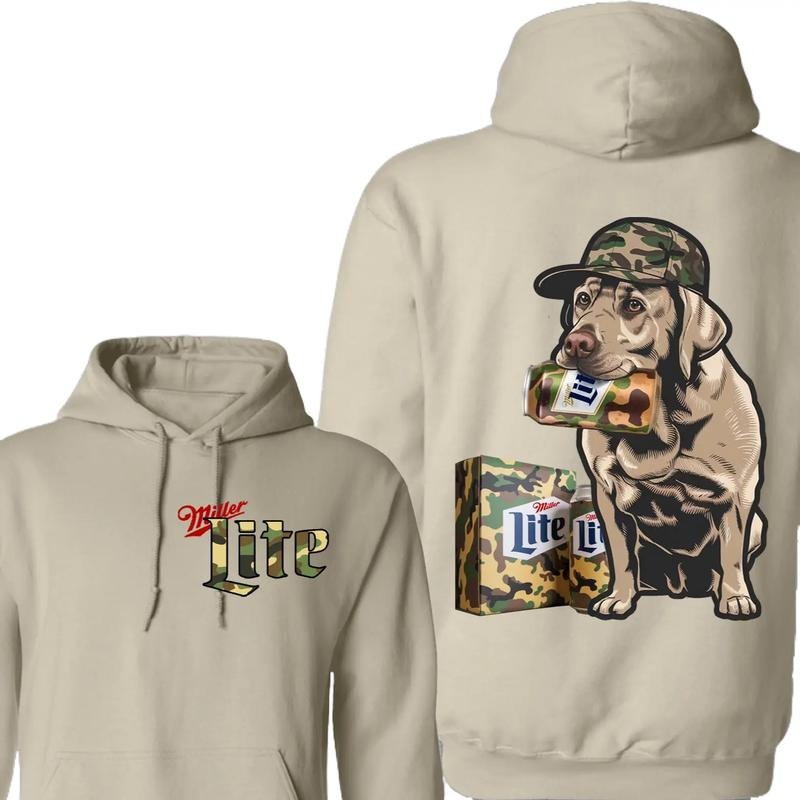 Miler Lite Labrador Hunting Dog Camo Pattern Two-sided Unisex Hoodie