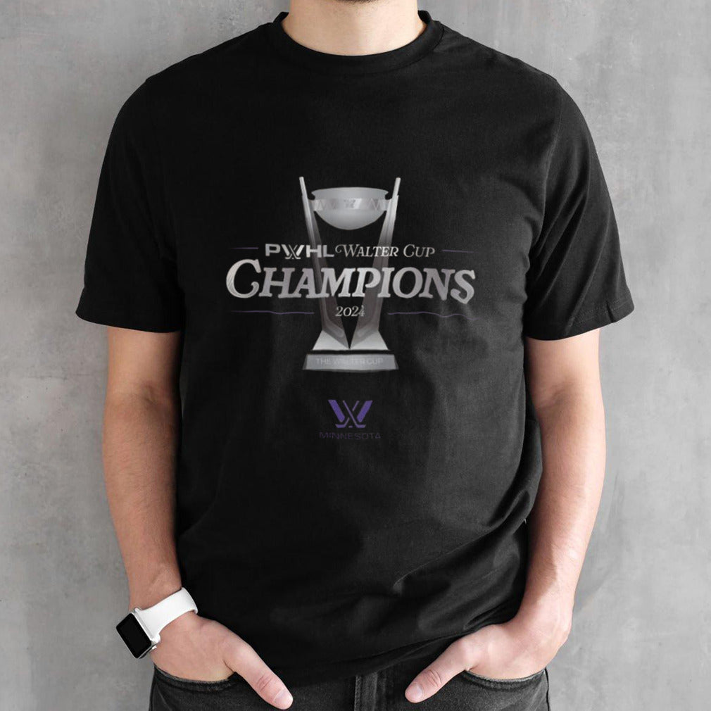 Minnesota Pwhl Walter Cup Champions Trophy Graphic T-shirt