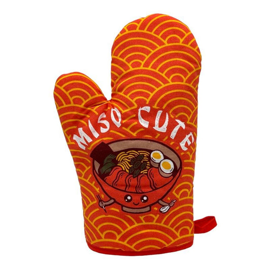Miso Cute Oven Mitt Funny Cute Japanesse Soup Novelty Kitchen Pot Holder Funny Graphic Kitchenwear Funny Food  Novelty Cookware Miso Cute Oven Mitt