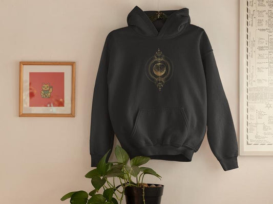 Mystical Moon Astrology Sweatshirt, Mystic Moon Phase Sweater, Astrology Hoodie, Boho Celestial Moon Sweatshirt, Spiritual Sweatshirt, Womenswear Long Sleeve Pullover Soft Cotton Graphic Tops, Menswear Casual Fleece Fabric