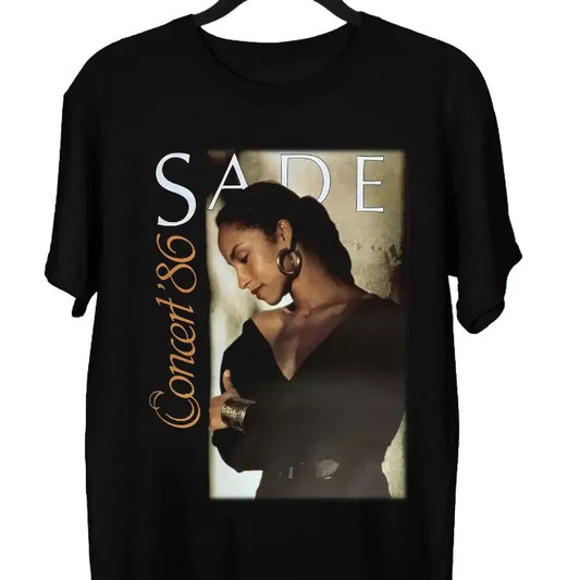 NEW Sade Adu Sade 1986 Classic Short Sleeve Black all Size T-Shirt