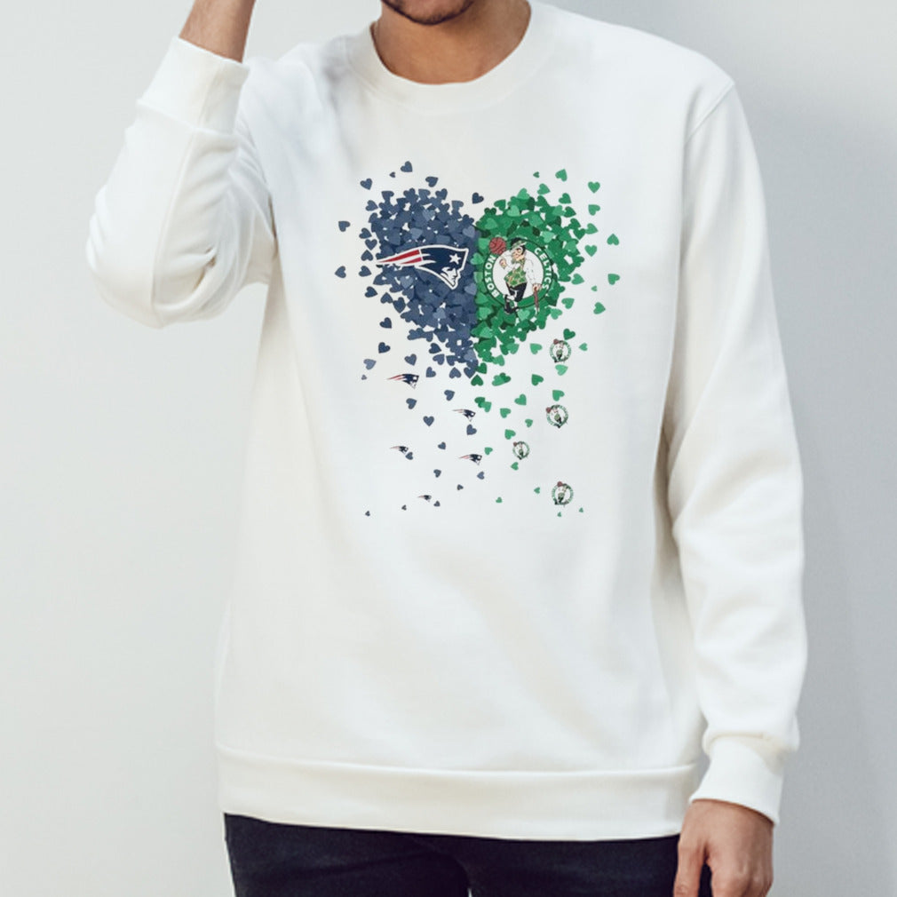 New England Patriots Boston Celtics Tiny Heart Shape 2024 Unisex T-shirt