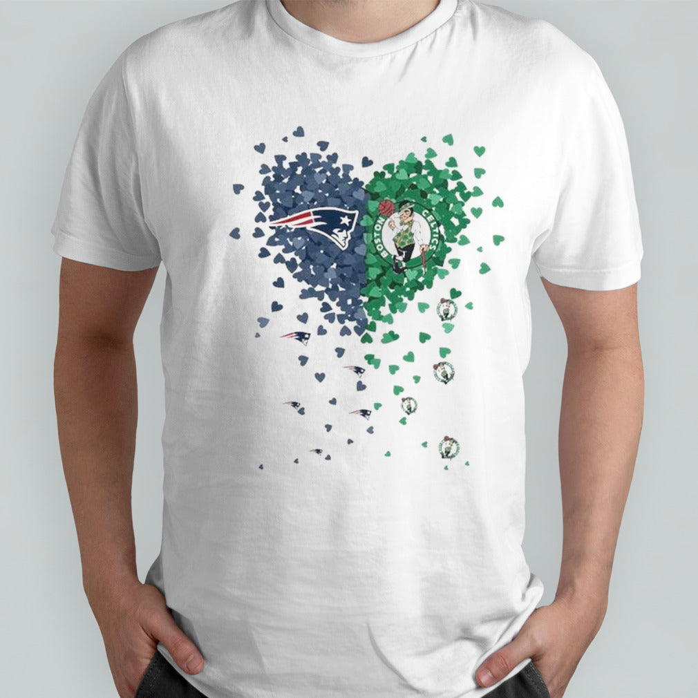 New England Patriots Boston Celtics Tiny Heart Shape 2024 Unisex T-shirt