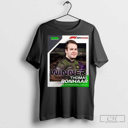 Nice F1 Esports Sim Racing Team Winner Thomas Ronhaar Lusail International Circuit 2025 Poster T Shirt Sweatshirt