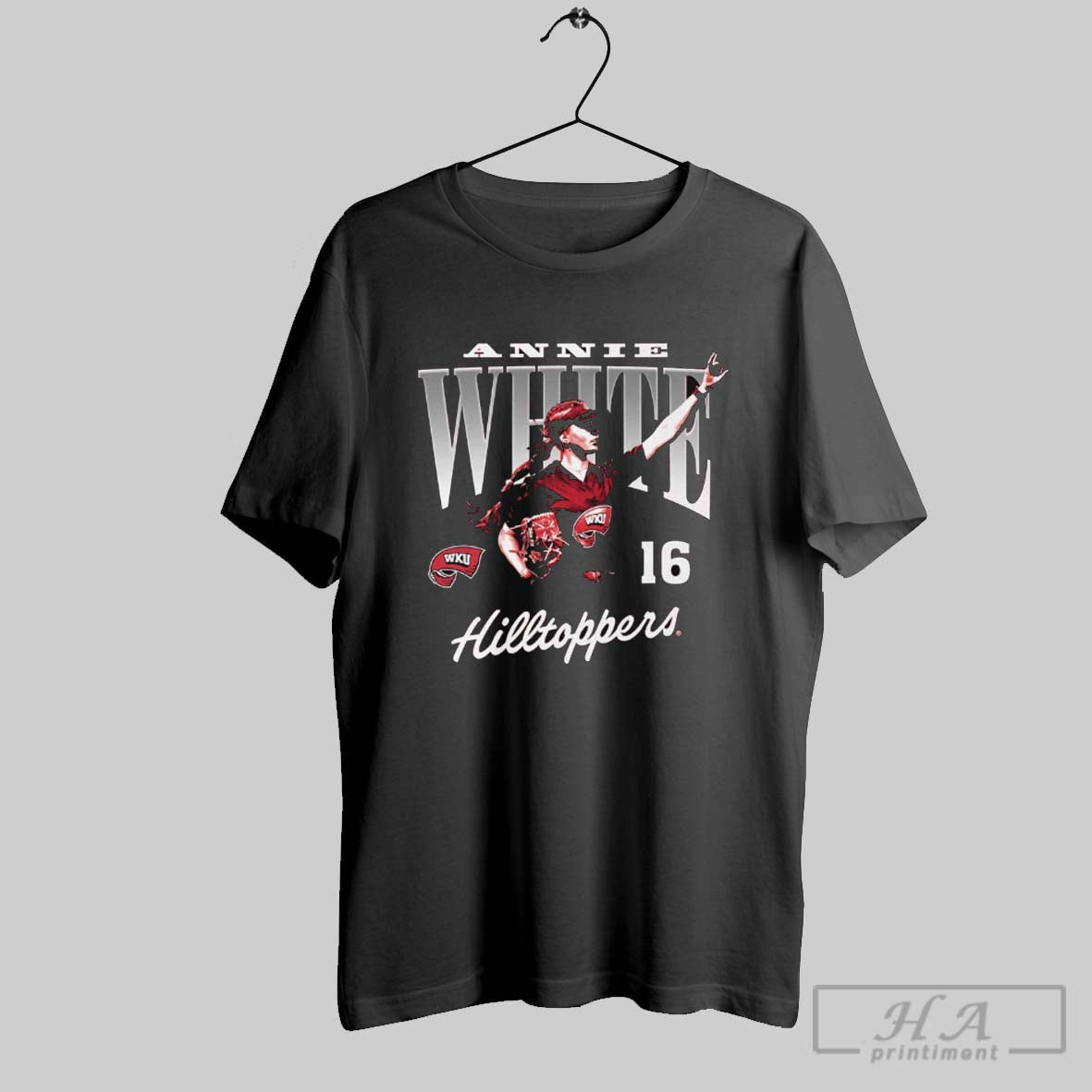 Official Annie White Illustrated 16 Western Kentucky Hilltoppers Softball Ncaa Graphic T Shirt
