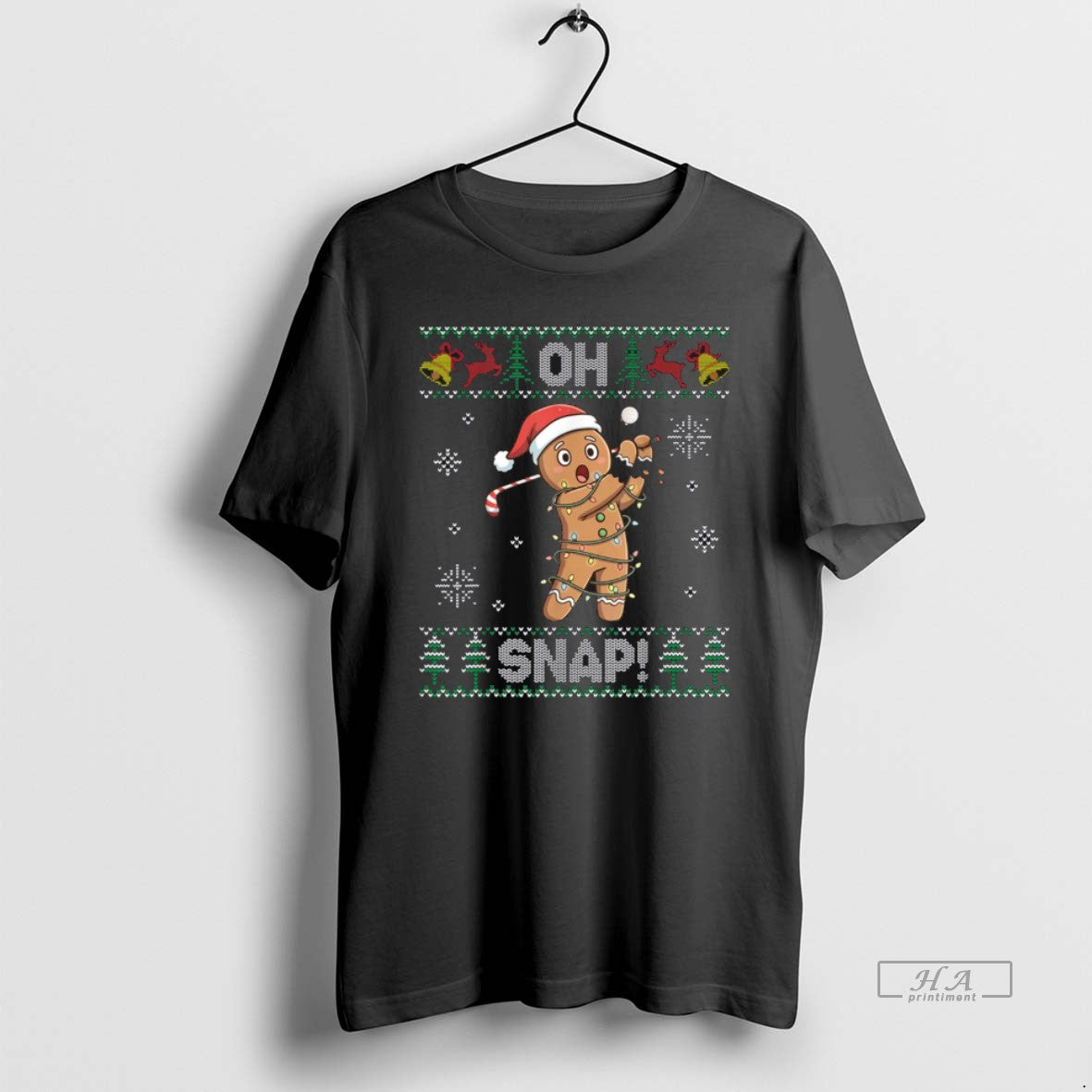 Official Gingerbread Golf Christmas Cookie Oh Snap Santa Ugly T-Shirts, Hoodie, Sweatshirt | TeeSparky.com