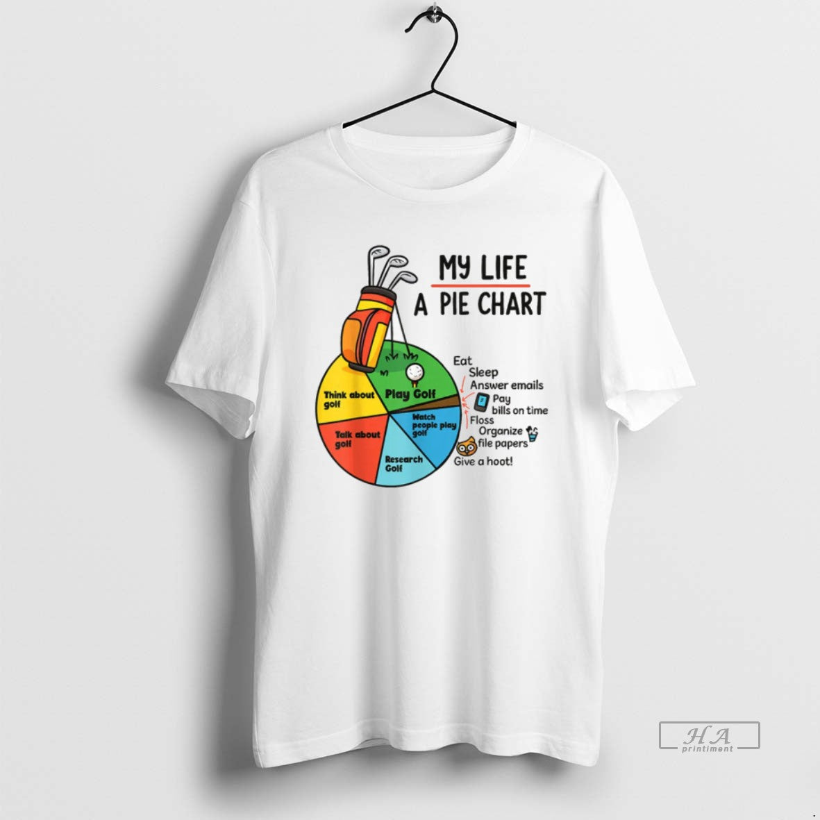 Official Golf My Life Pie Chart Think About Golf Research Golf T-Shirts, Hoodie, Sweatshirt | TeeSparky.com