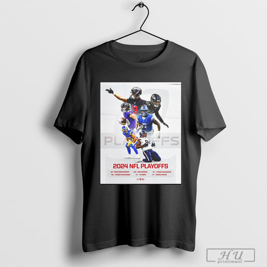Official Iowa State Cyclones 2024 Nfl Playoffs David Montgomery Jake Hummel Eyioma Uwazurike Xavier Hutchinson Tj Tampa Charlie Kolar Poster T Shirt
