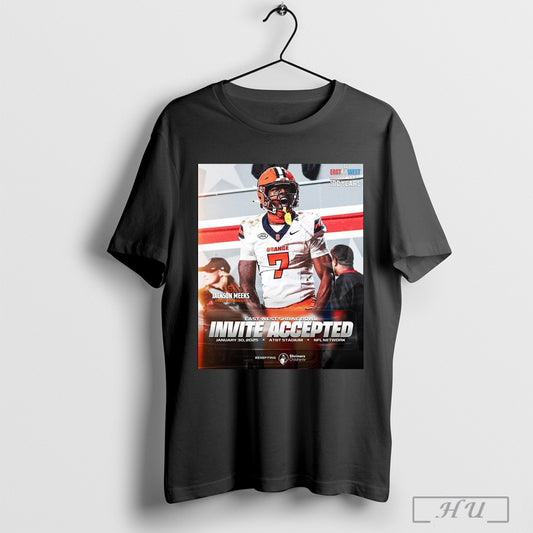 Official Jackson Meeks Syracuse Orange East West Shrine Bowl Invite Accepted Jan 30 2025 Att Stadium Poster T Shirt