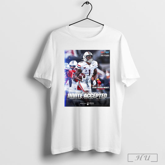Official Jacory Croskey Merritt Arizona Wildcats East West Shrine Bowl Invite Accepted Jan 30 2025 Att Stadium Poster T Shirt