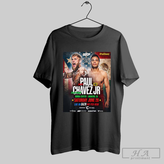 Official Jake Paul Vs Julio Cesar Chavez Jr Honda Center Anaheim Ca Saturday June 28 2025 Poster T Shirt
