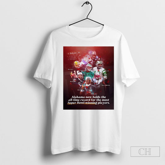 Official Jalen Hurts Devonta Smith Alabama Now Holds The All Time Record For The Most Super Bowl Winning Players Poster T Shirt