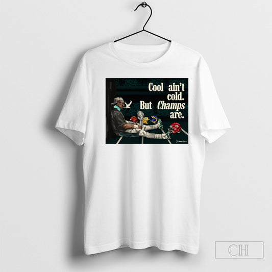 Official Jalen Hurts Philadelphia Eagles Cool Aint Cold But Champs Are Backers Chiefs Poster T Shirt