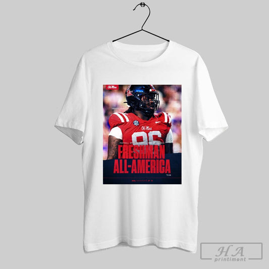 Official Jamarious Brown Ole Miss Rebels Football Writers Association Of America Freshman All America Team Poster T Shirt
