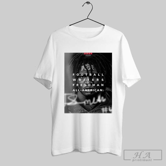 Official Jeremiah Smith Ohio State Buckeyes Football Writers Freshman All American Team Poster T Shirt