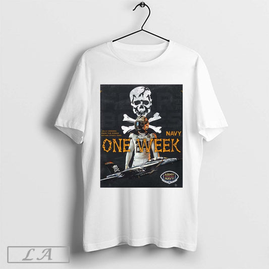 Official Jolly Rogers Fear The Bones Est 1943 Navy Midshipmen One Week Army Navy Americas Game 2024 Poster T Shirt